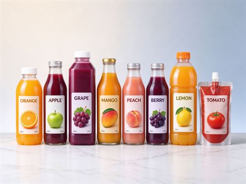 Juice & vegetable juice — bottle and container formats