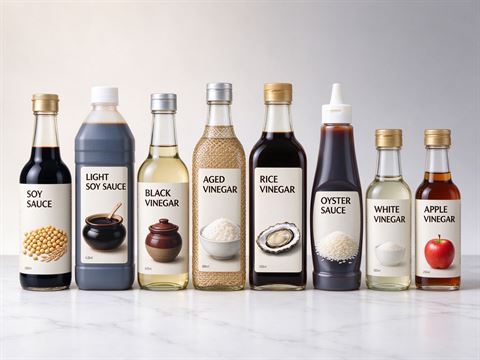 Soy sauce & vinegar — bottle and container formats