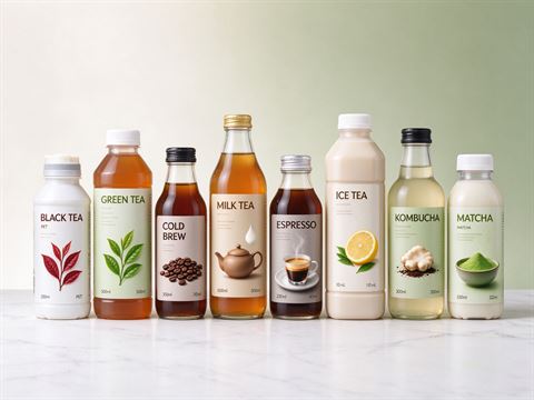 Tea, coffee & milk tea — bottle and container formats