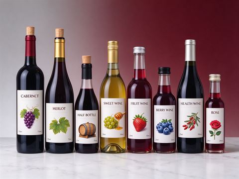 Wine, fruit wine & health wine — bottle and container formats