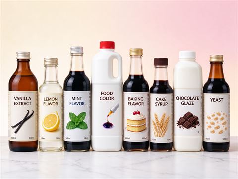 Food flavours, colours & ingredients — bottle and container formats