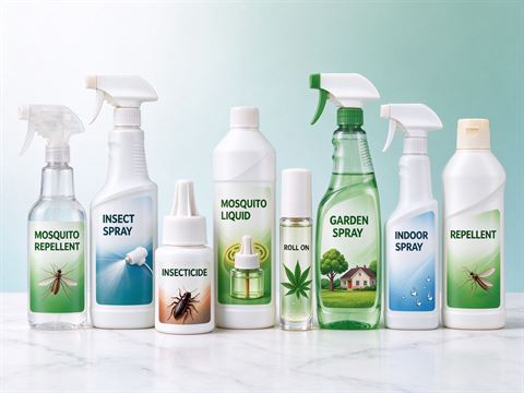 Insect repellent & household insecticide — bottle and container formats