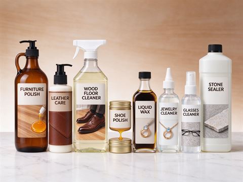 Household, leather & object care — bottle and container formats